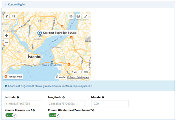 Lokasyon bazlı mobil personel takip sistemi doğrulama